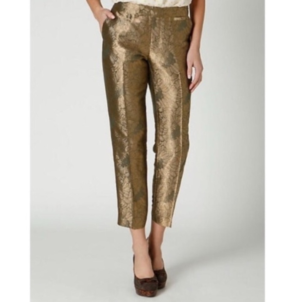 Elevenses Bronze Metallic cropped pants 10